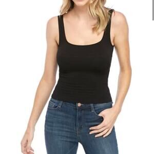 Free People Square One Seamless Black Cami Tank New XS/S